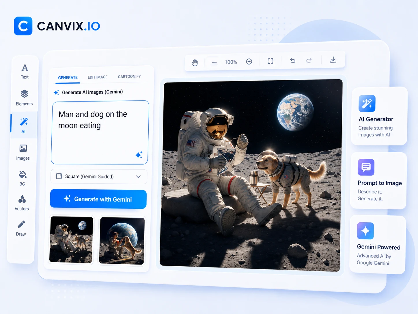 Canvix AI image generator