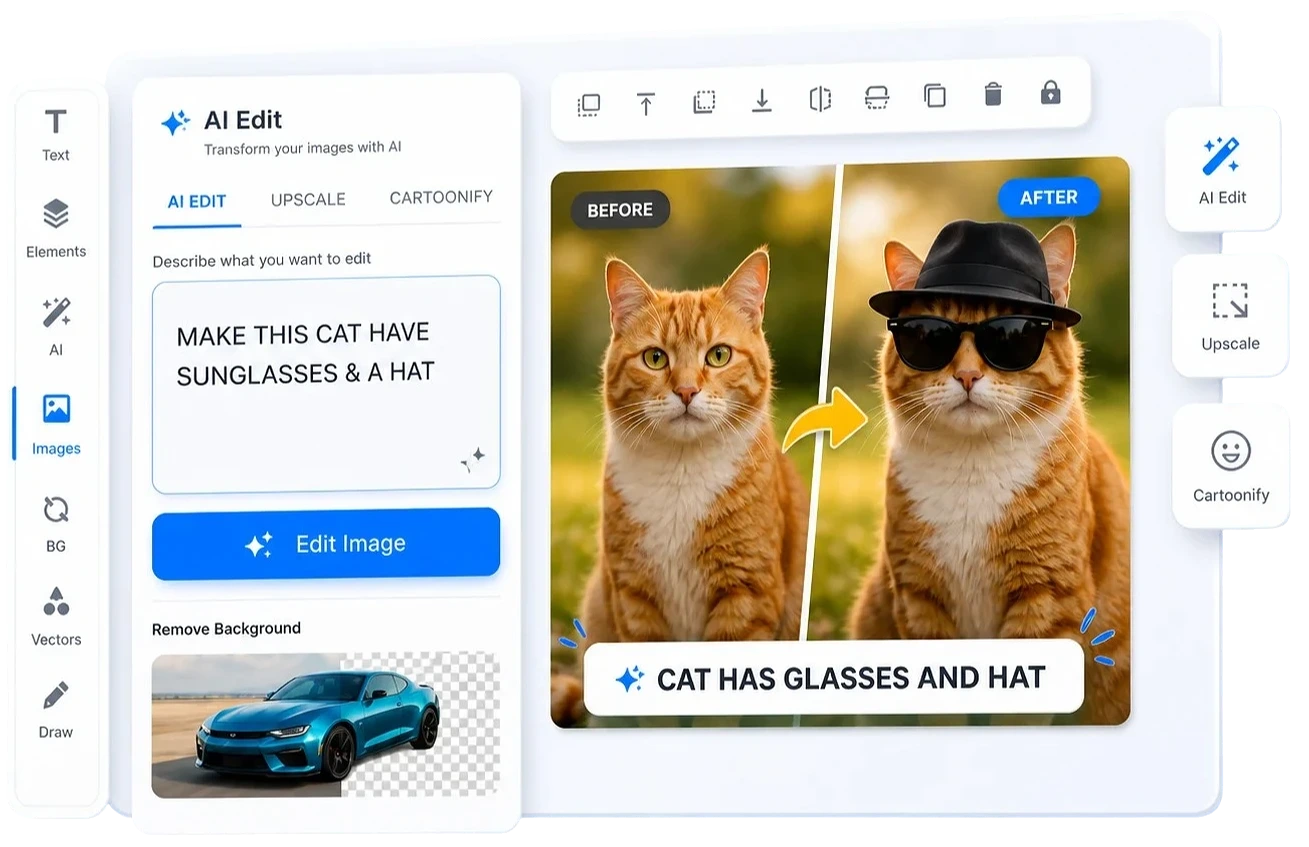 Canvix AI image editing interface