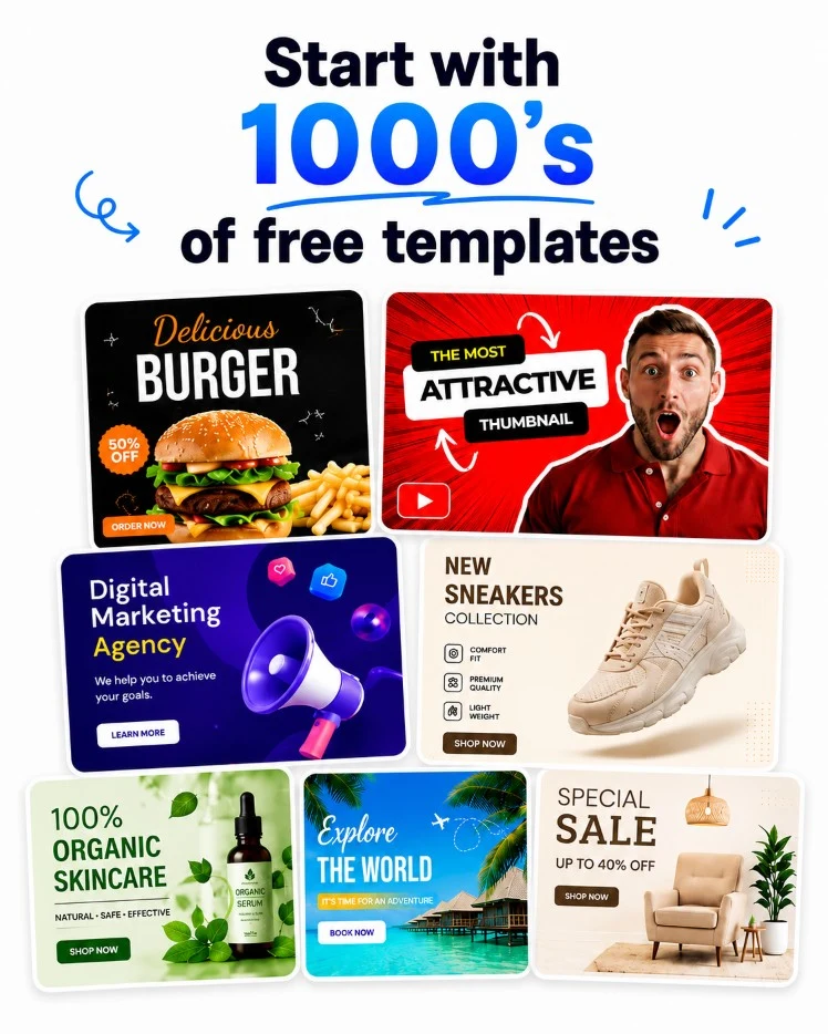 Start with 1000s of free Canvix templates